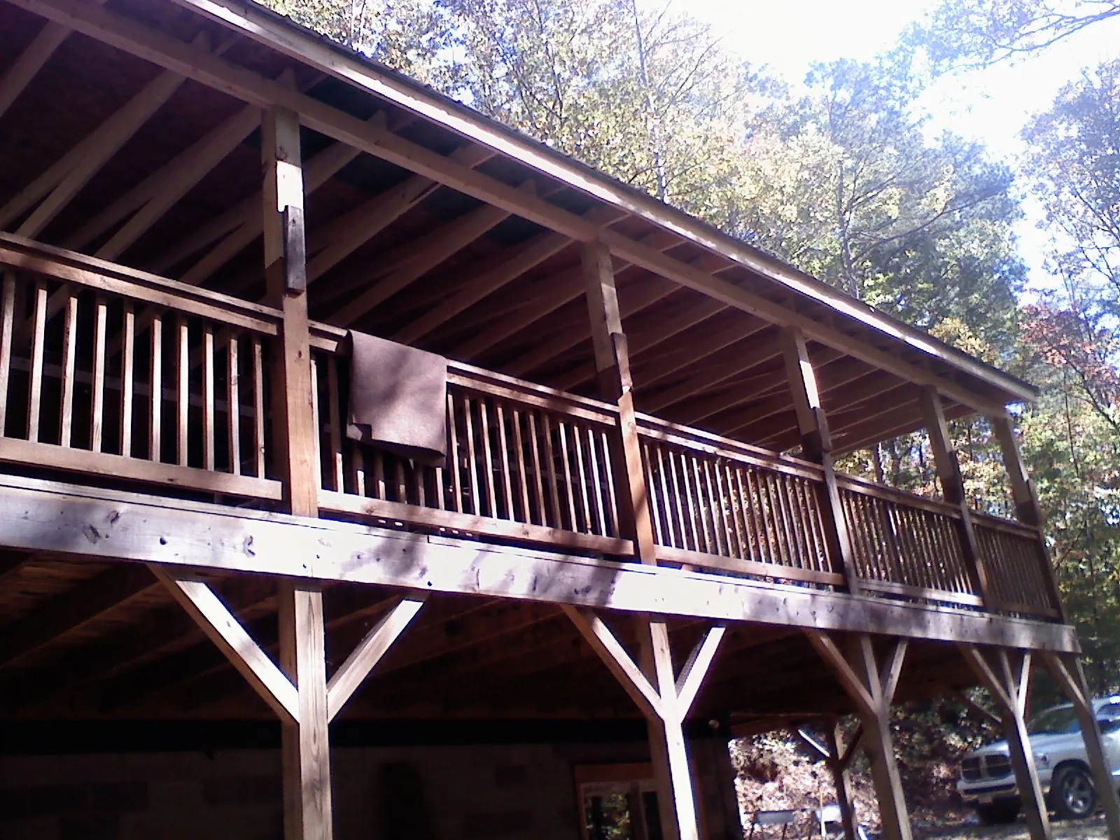 Timber framing under a new elevated porch and deck — Roof Leak Repair in Bruceton by Roofing Brothers